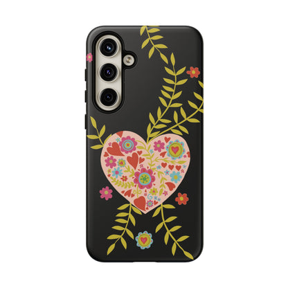 Let Love Bloom on Black | Tough Phone Case