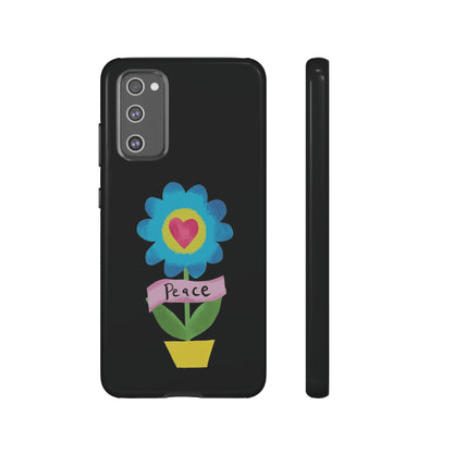 Peace Flower on Black | Tough Phone Case