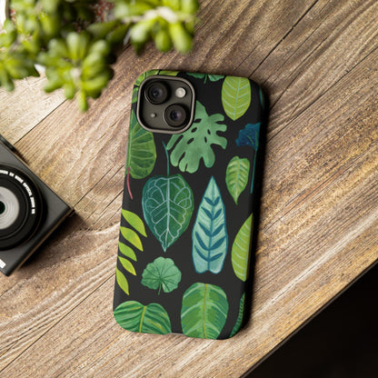 Leaves on Black | Tough Phone Case