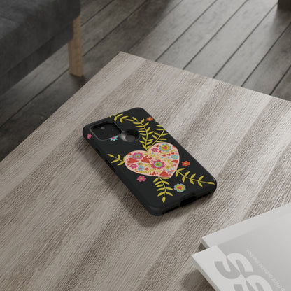 Let Love Bloom on Black | Tough Phone Case