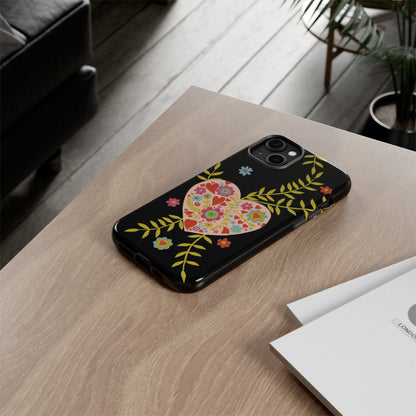 Let Love Bloom on Black | Tough Phone Case