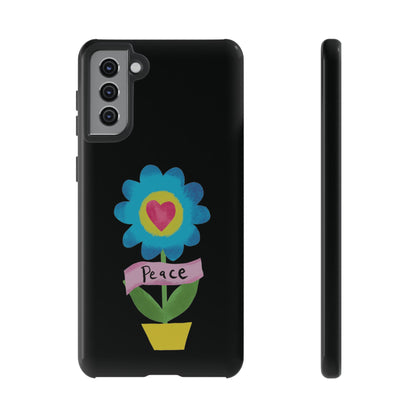 Peace Flower on Black | Tough Phone Case