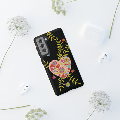 Let Love Bloom on Black | Tough Phone Case