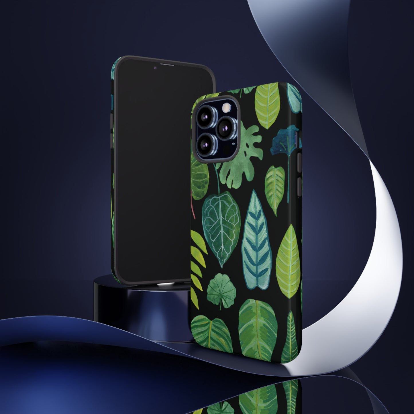 Leaves on Black | Tough Phone Case