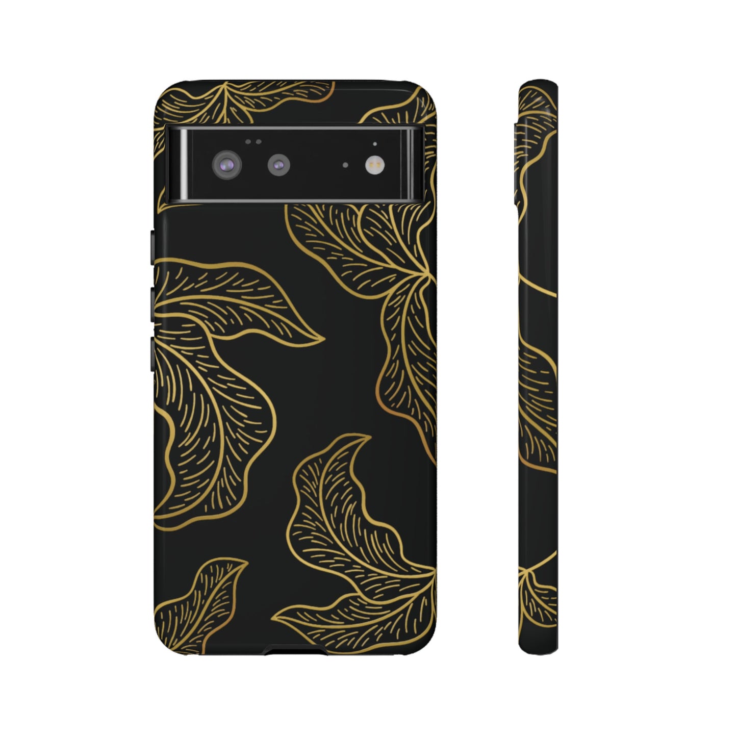 Gold Leaf on Black | Tough Phone Case