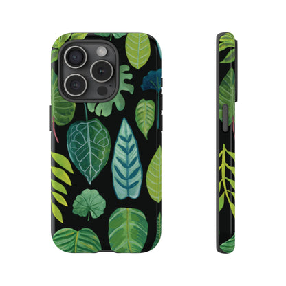 Leaves on Black | Tough Phone Case