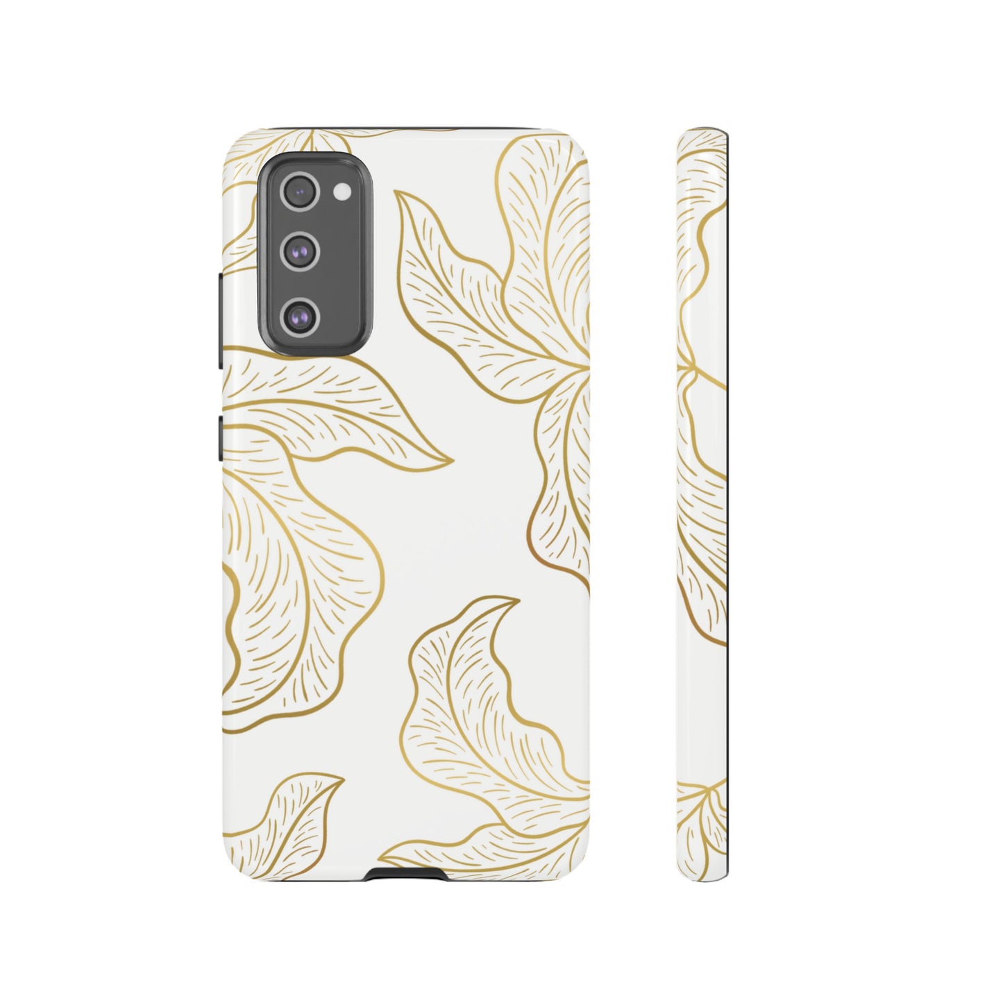 Gold Leaf on White | Tough Phone Case