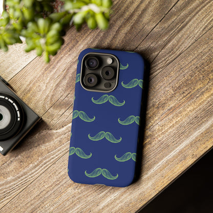 Blue 'Stache Tough Phone Case