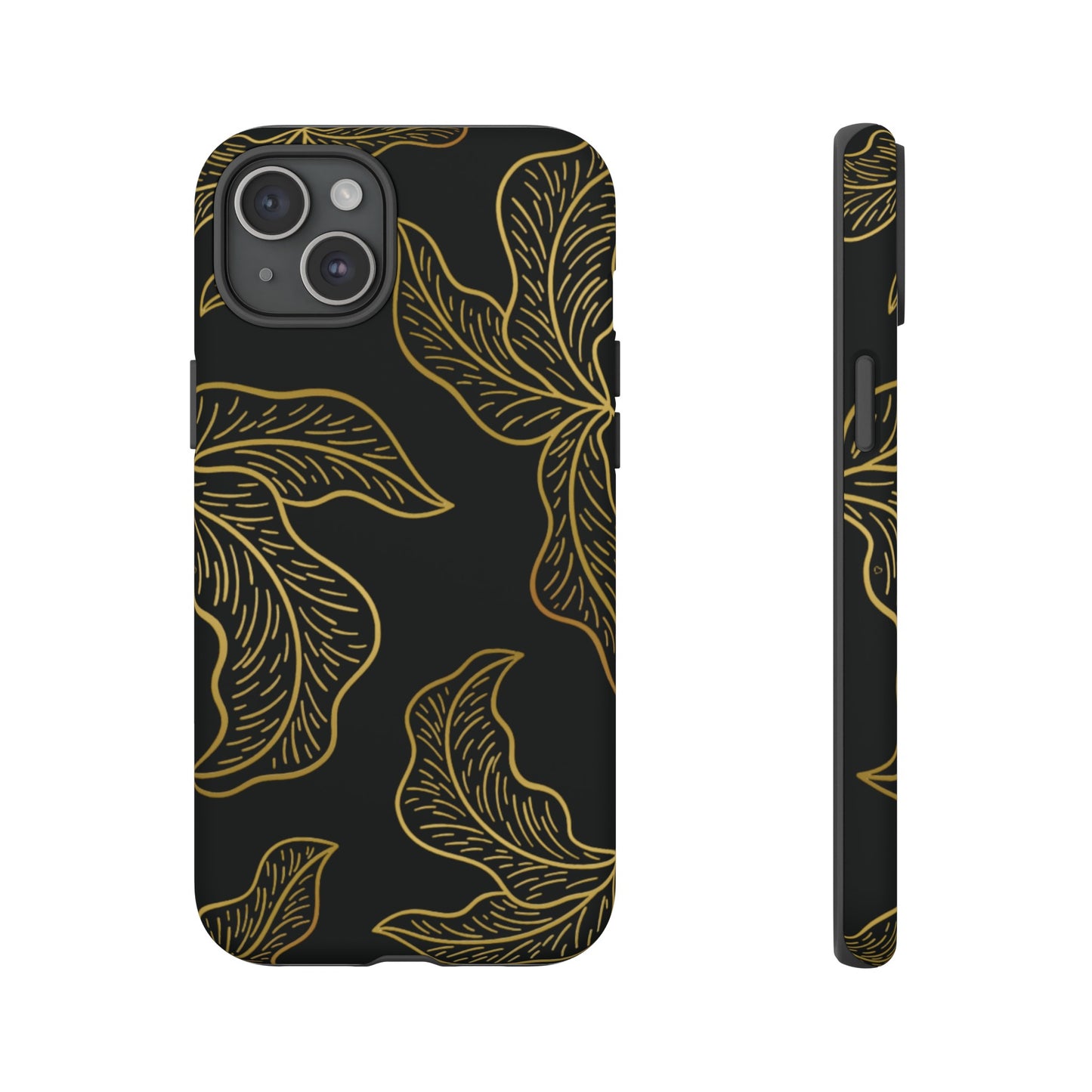 Gold Leaf on Black | Tough Phone Case