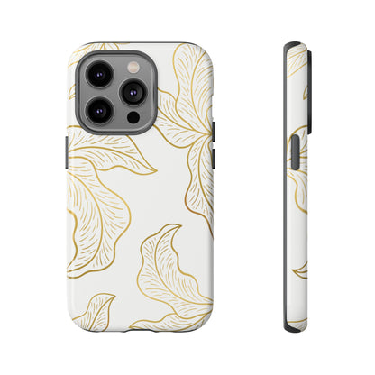 Gold Leaf on White | Tough Phone Case