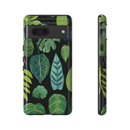 Leaves on Black | Tough Phone Case