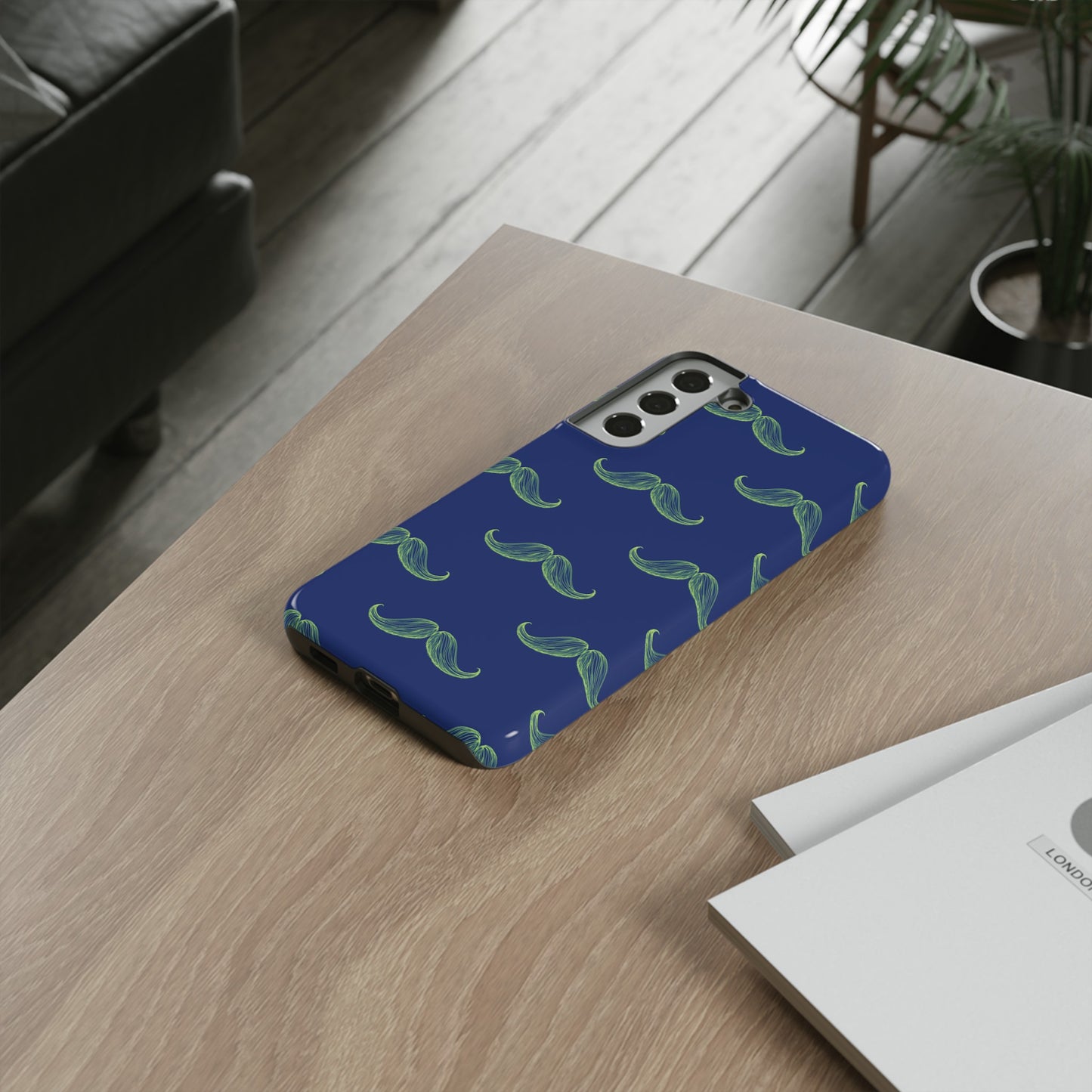 Blue 'Stache Tough Phone Case