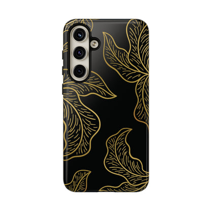 Gold Leaf on Black | Tough Phone Case