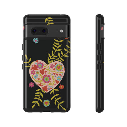 Let Love Bloom on Black | Tough Phone Case