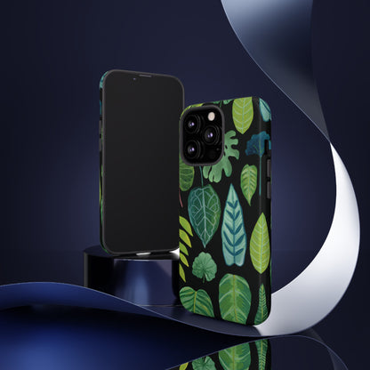 Leaves on Black | Tough Phone Case