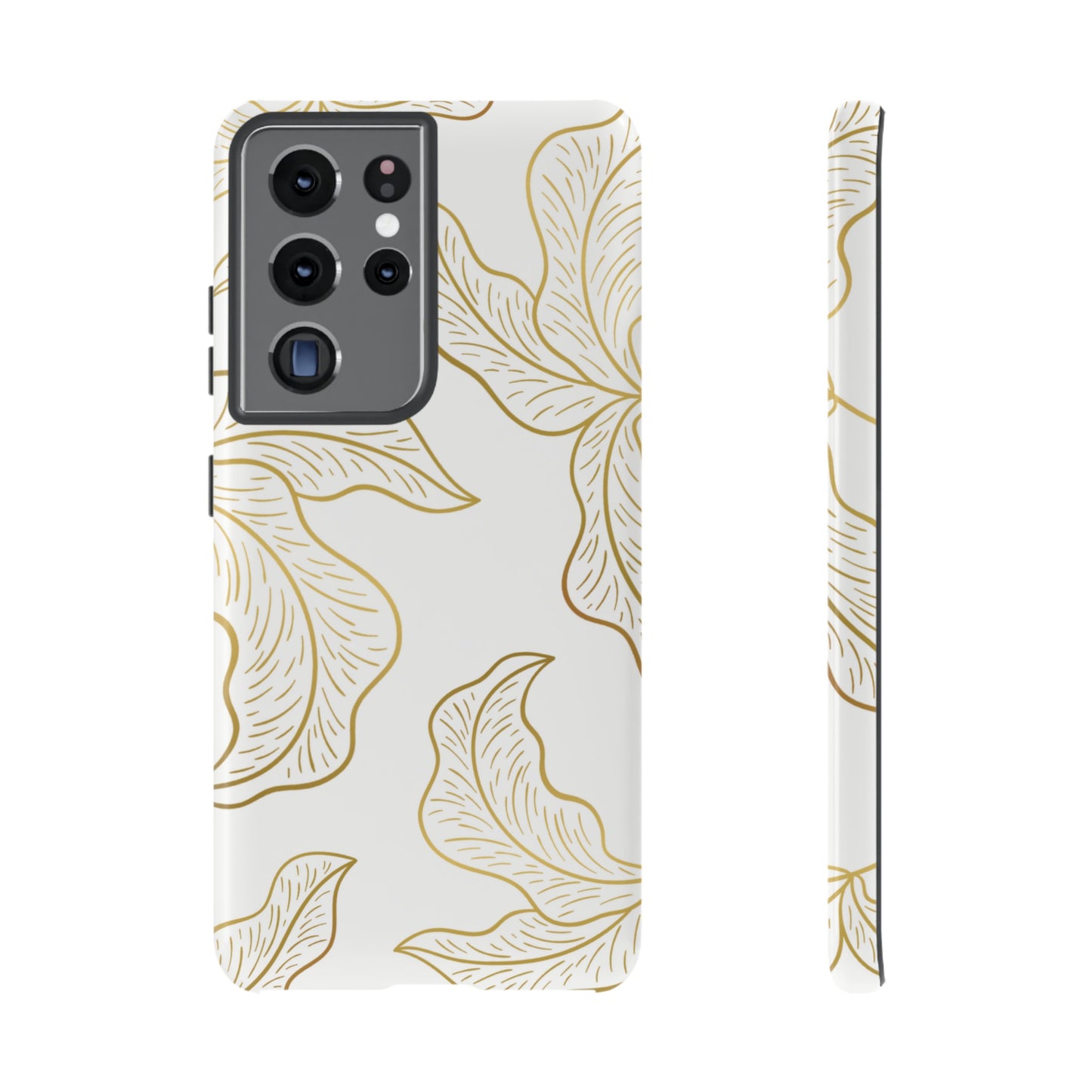 Gold Leaf on White | Tough Phone Case