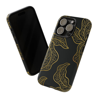 Gold Leaf on Black | Tough Phone Case