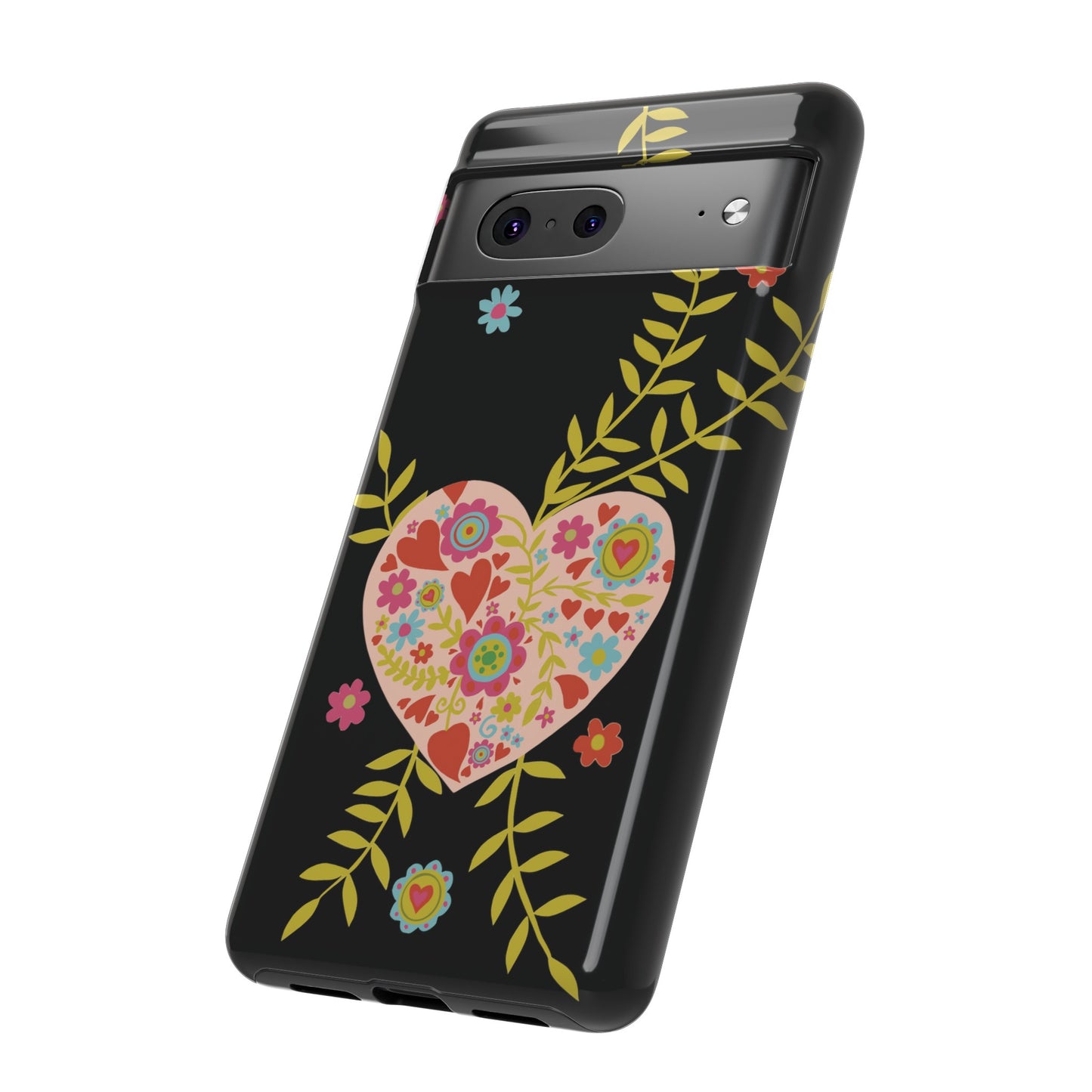 Let Love Bloom on Black | Tough Phone Case