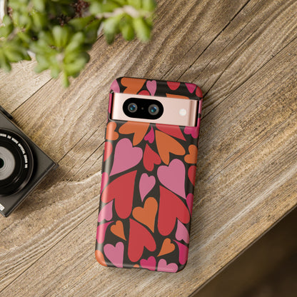 Heart Charmer on Black | Tough Phone Case