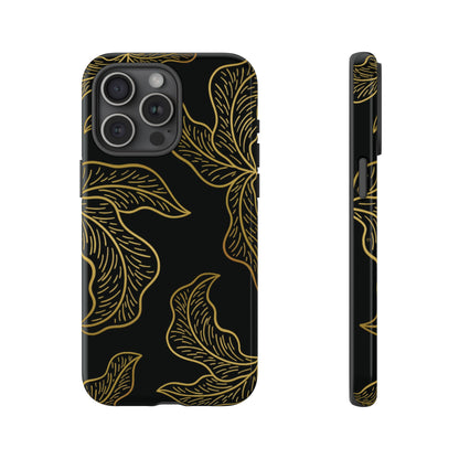 Gold Leaf on Black | Tough Phone Case