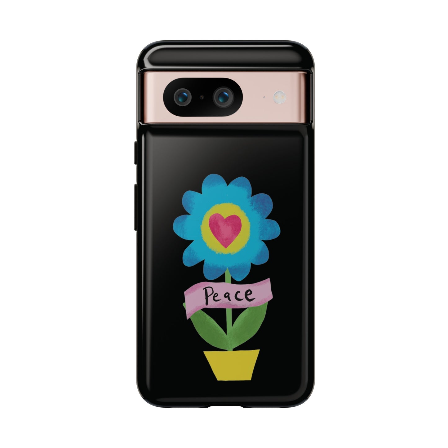 Peace Flower on Black | Tough Phone Case