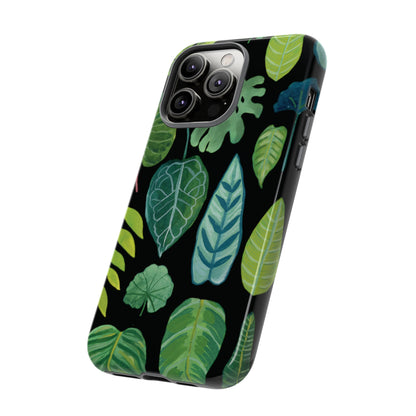 Leaves on Black | Tough Phone Case