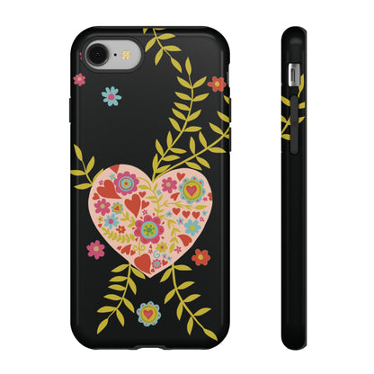 Let Love Bloom on Black | Tough Phone Case