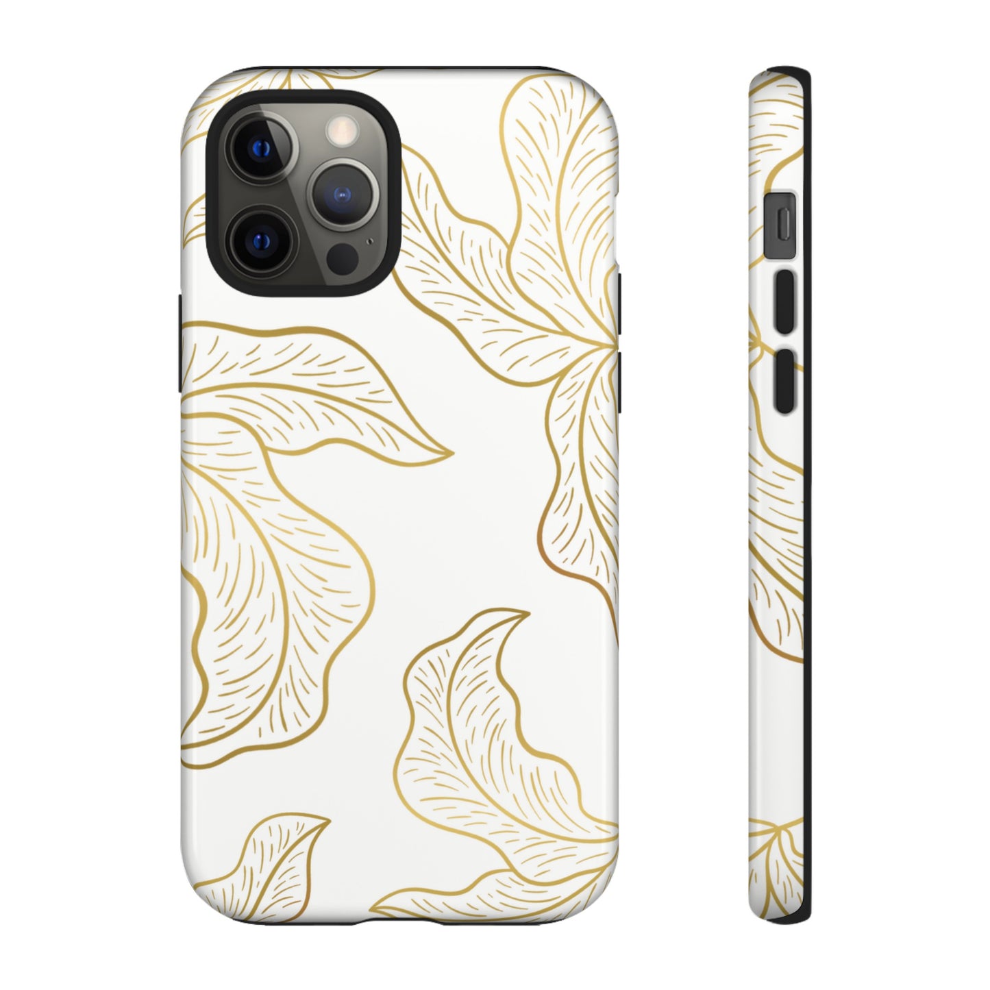 Gold Leaf on White | Tough Phone Case