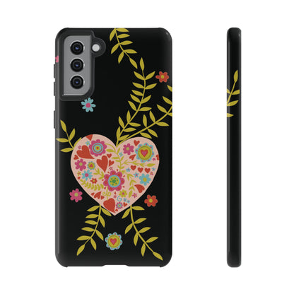 Let Love Bloom on Black | Tough Phone Case