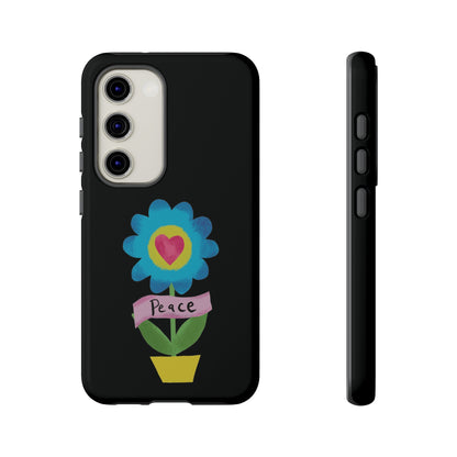 Peace Flower on Black | Tough Phone Case