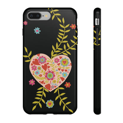 Let Love Bloom on Black | Tough Phone Case