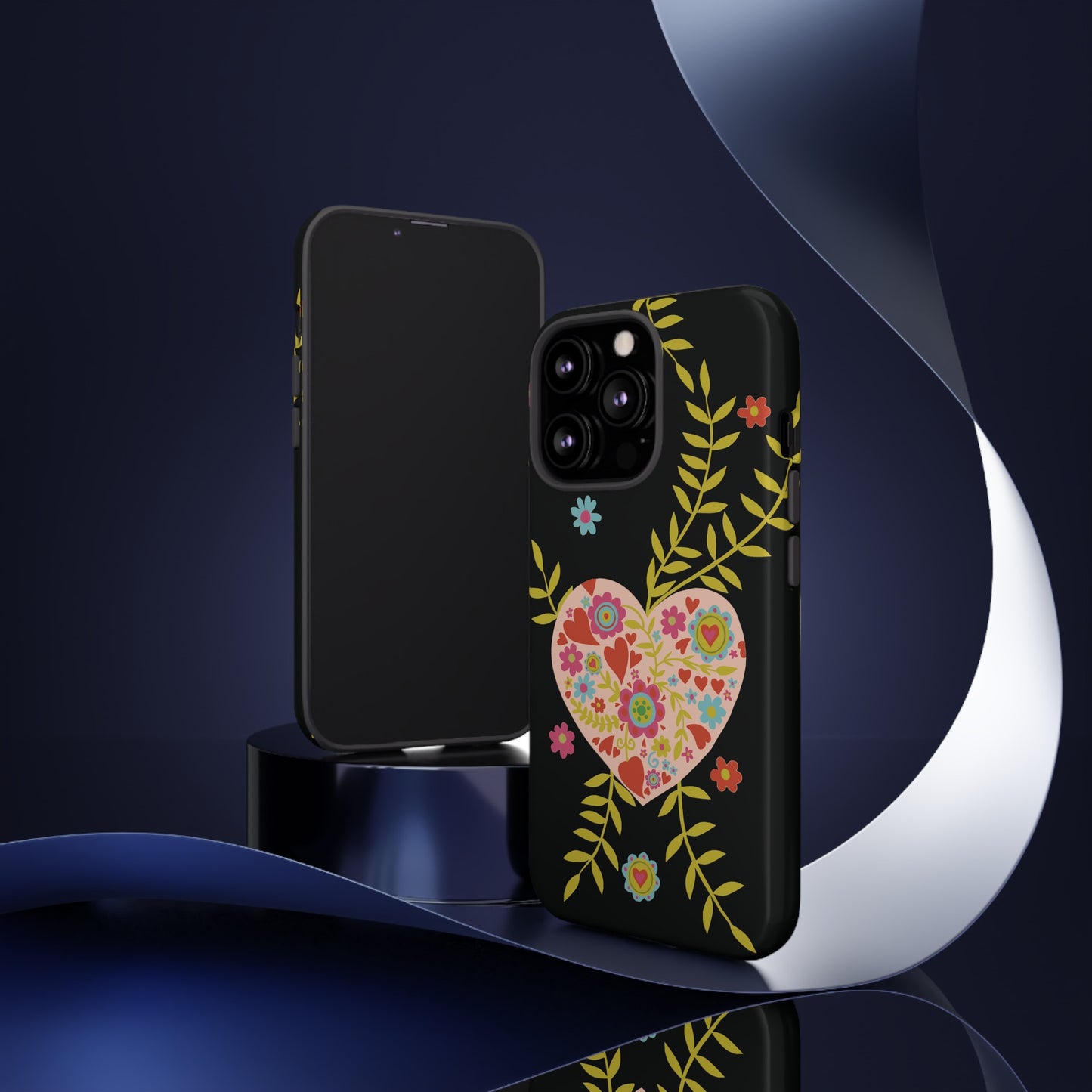 Let Love Bloom on Black | Tough Phone Case