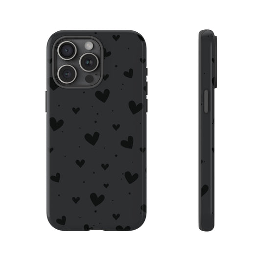 Hearts Black-on-Black | Tough Phone Case