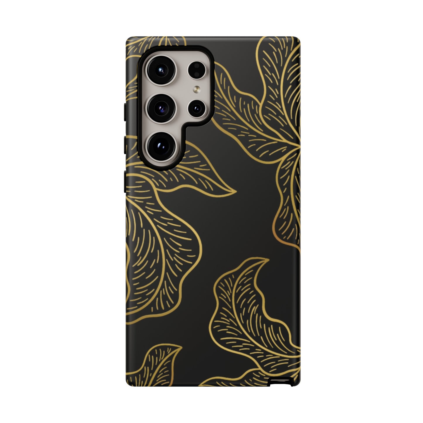 Gold Leaf on Black | Tough Phone Case