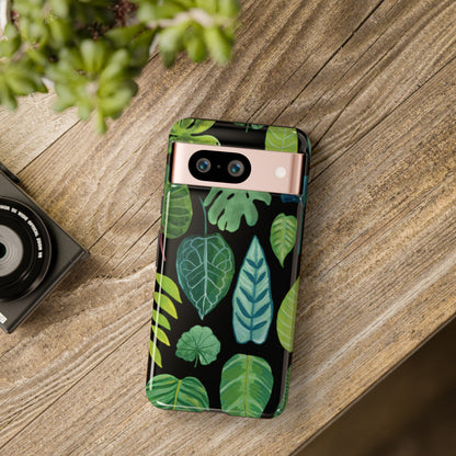 Leaves on Black | Tough Phone Case