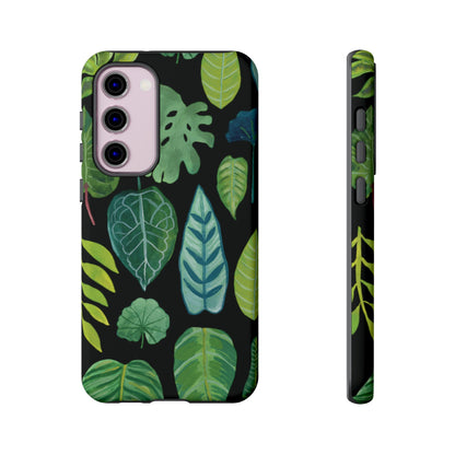 Leaves on Black | Tough Phone Case