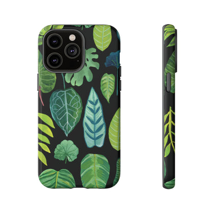 Leaves on Black | Tough Phone Case