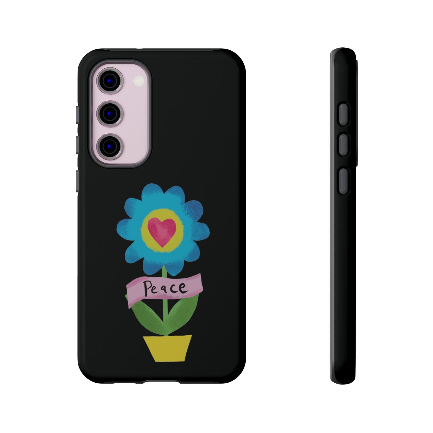 Peace Flower on Black | Tough Phone Case