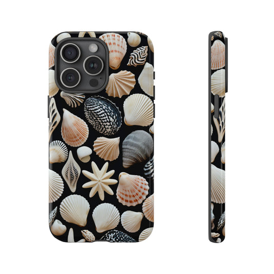 Shells on Black Tough Phone Case