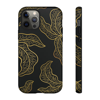 Gold Leaf on Black | Tough Phone Case