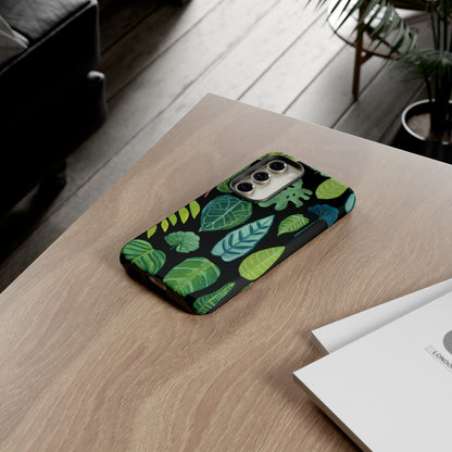 Leaves on Black | Tough Phone Case