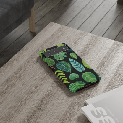 Leaves on Black | Tough Phone Case