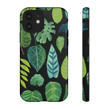 Leaves on Black | Tough Phone Case