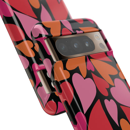 Heart Charmer on Black | Tough Phone Case