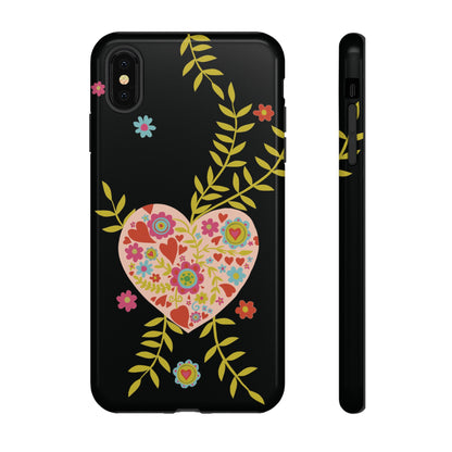 Let Love Bloom on Black | Tough Phone Case