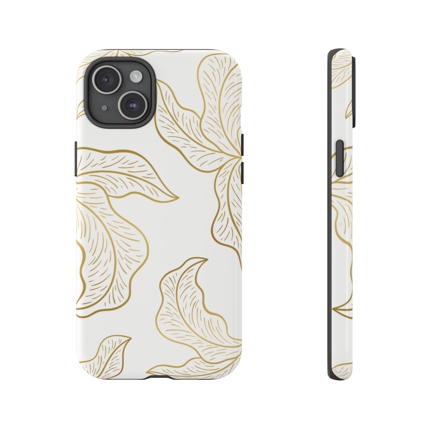 Gold Leaf on White | Tough Phone Case