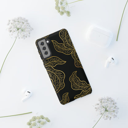 Gold Leaf on Black | Tough Phone Case
