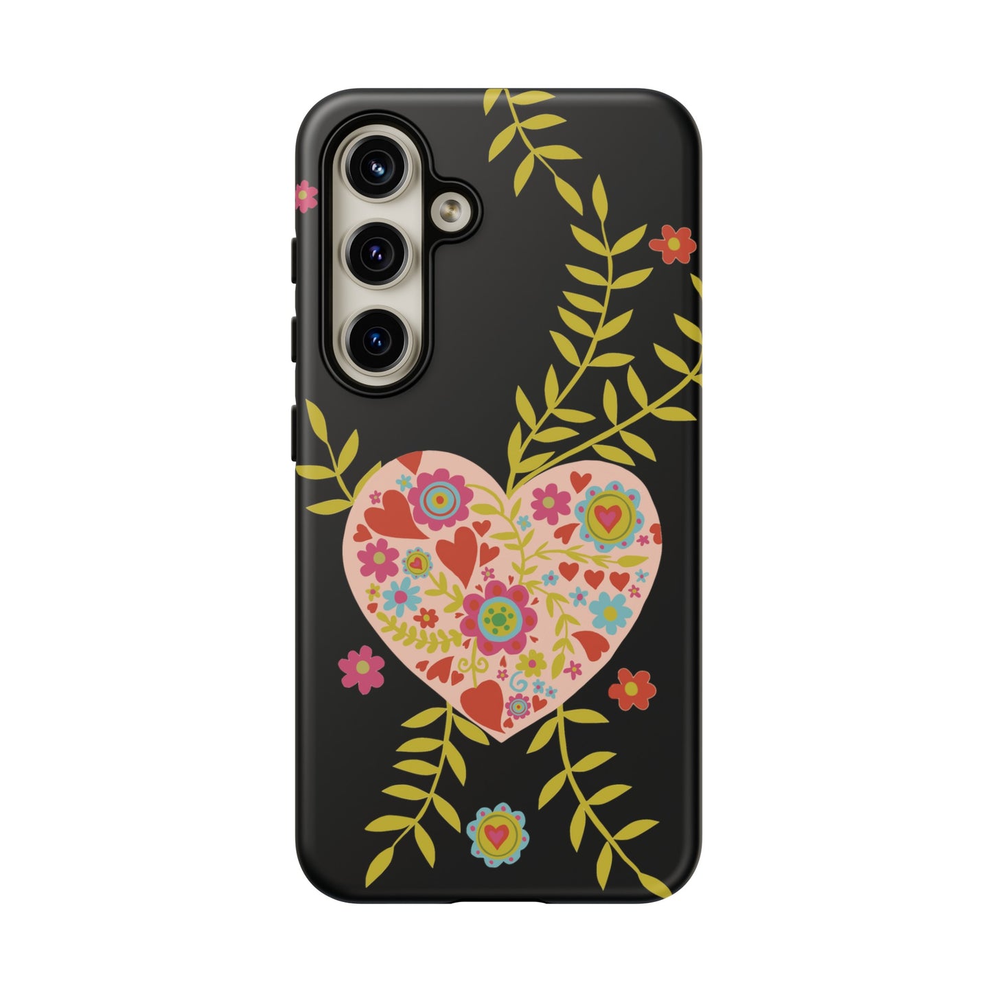 Let Love Bloom on Black | Tough Phone Case