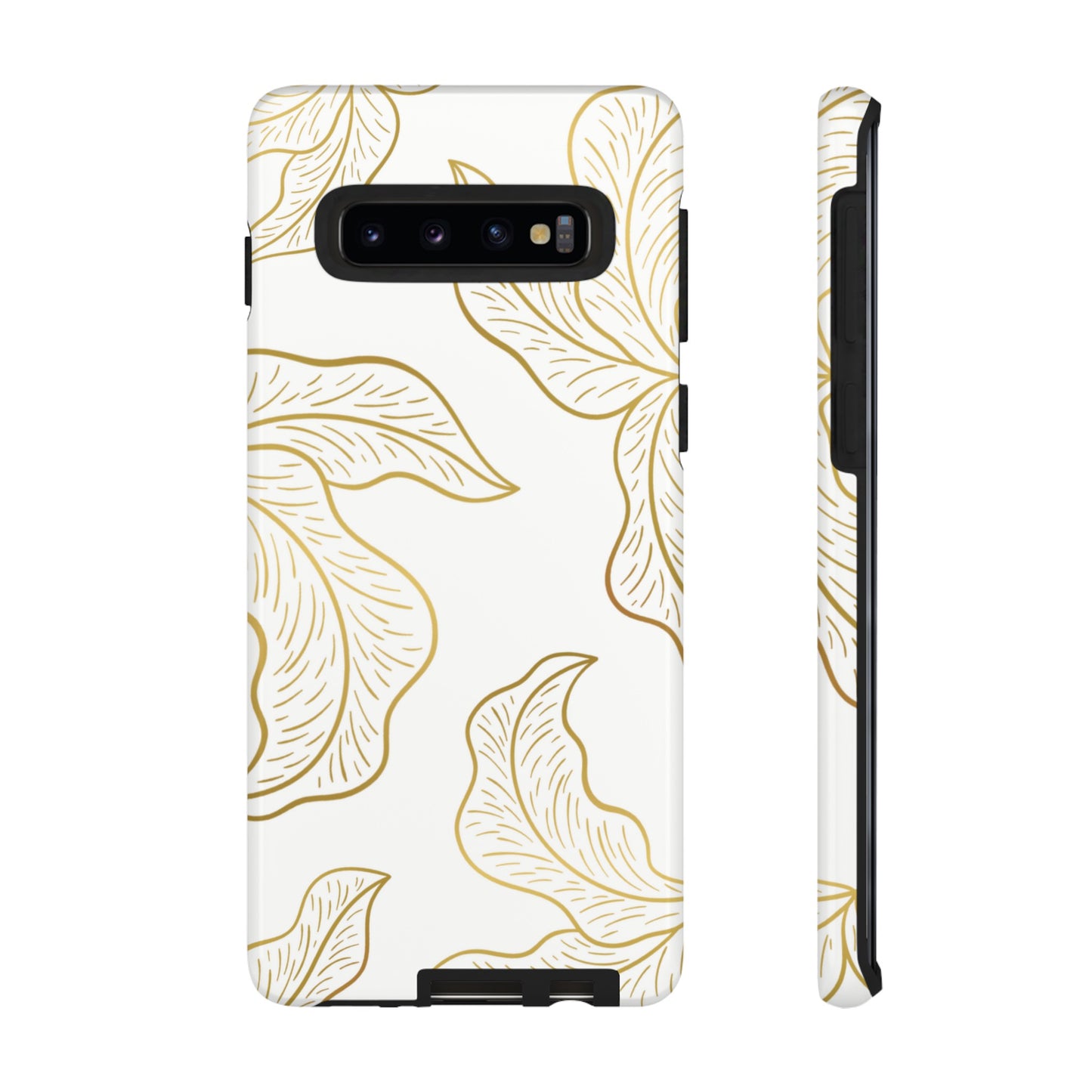 Gold Leaf on White | Tough Phone Case