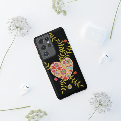 Let Love Bloom on Black | Tough Phone Case